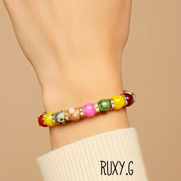 made by RuxyG Jewelry - Multicolor Stone Beaded Bracelet
